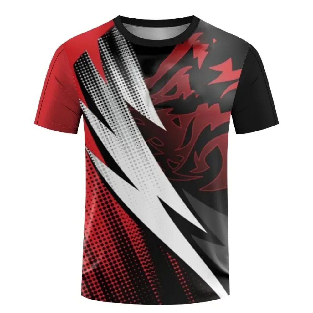 Men's Sports and Leisure Loose Quick Drying 3D Printed Breathable Short Sleeved Shirt