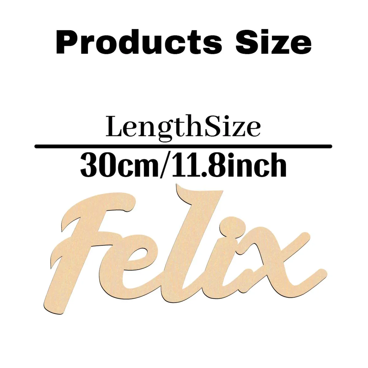 1pc home decor Felix example Personalized Letter Laser-Cut Sign Wooden Plaque Wooden Decor Durable Outdoor Sign