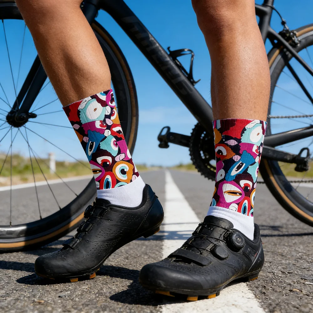 

Профессиональные дышащие носки для шоссейного велоспорта унисекс, высококачественные носки для бега и соревнований на открытом воздухе для мужчин и женщин