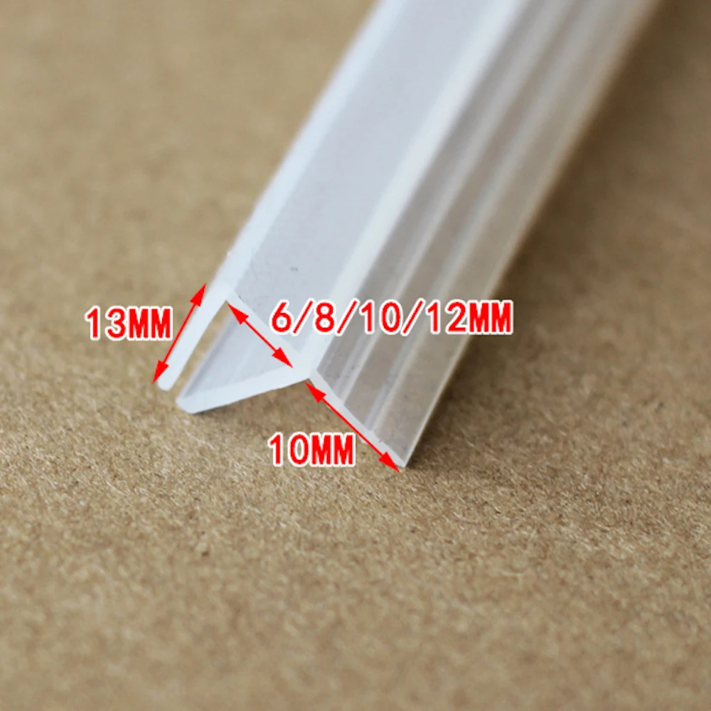 Shower Stall Seals Frameless Glass Door Sash Window Sealing Strips Weatherstripping Draft Stopper Silicone Rubber Transparent