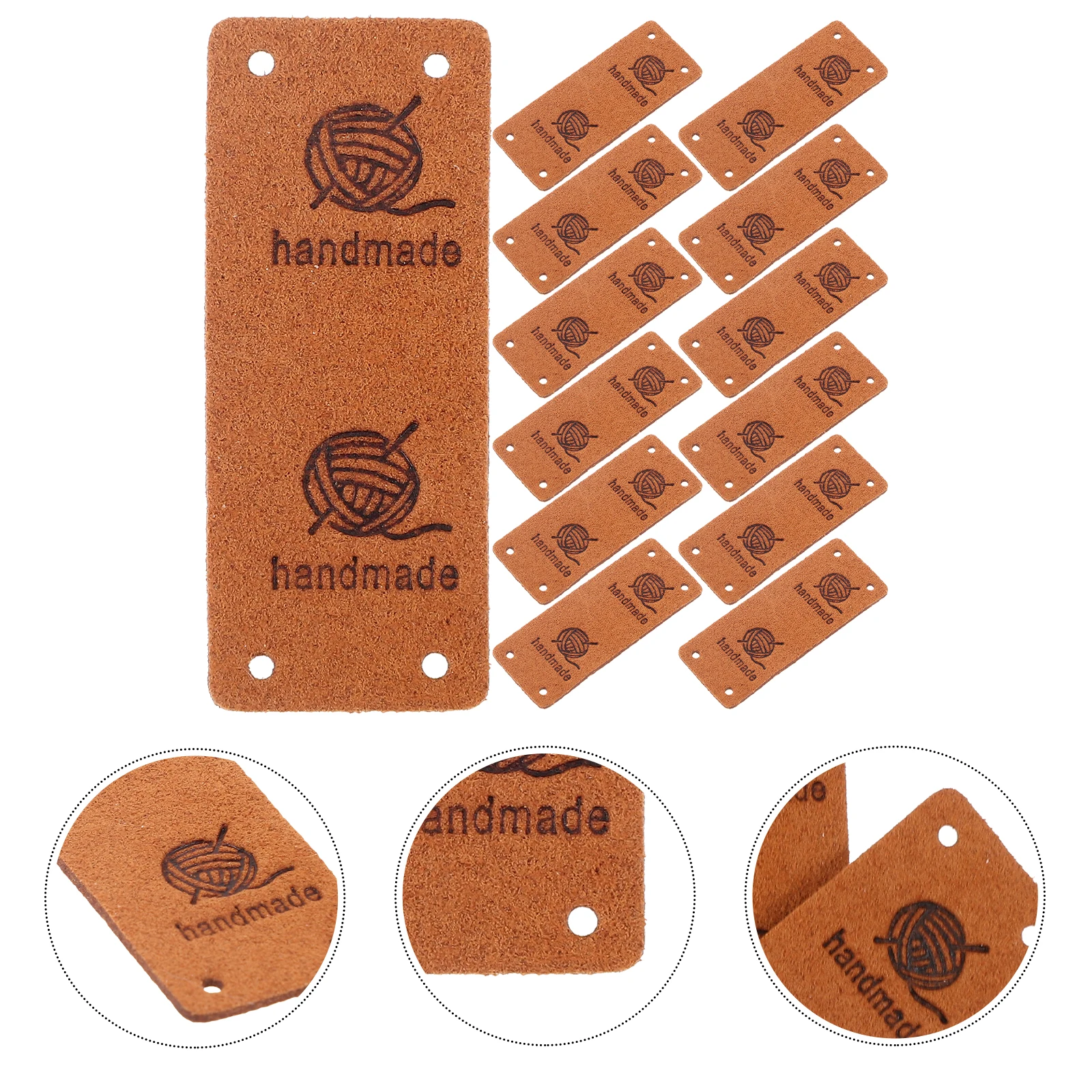

50pcs Labels For Clothing Craft Sewing Tags Handmade Diy Knitting Crochet Items Durable Flexible Decorative Holes