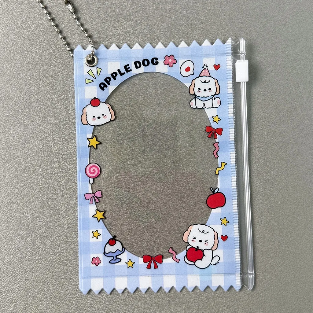 Photocard Holder Clear PVC Idol Accessory Cute Candy Wrapper Zipper Pouch Ball Chain Card Storage Transparent Kpop Photo