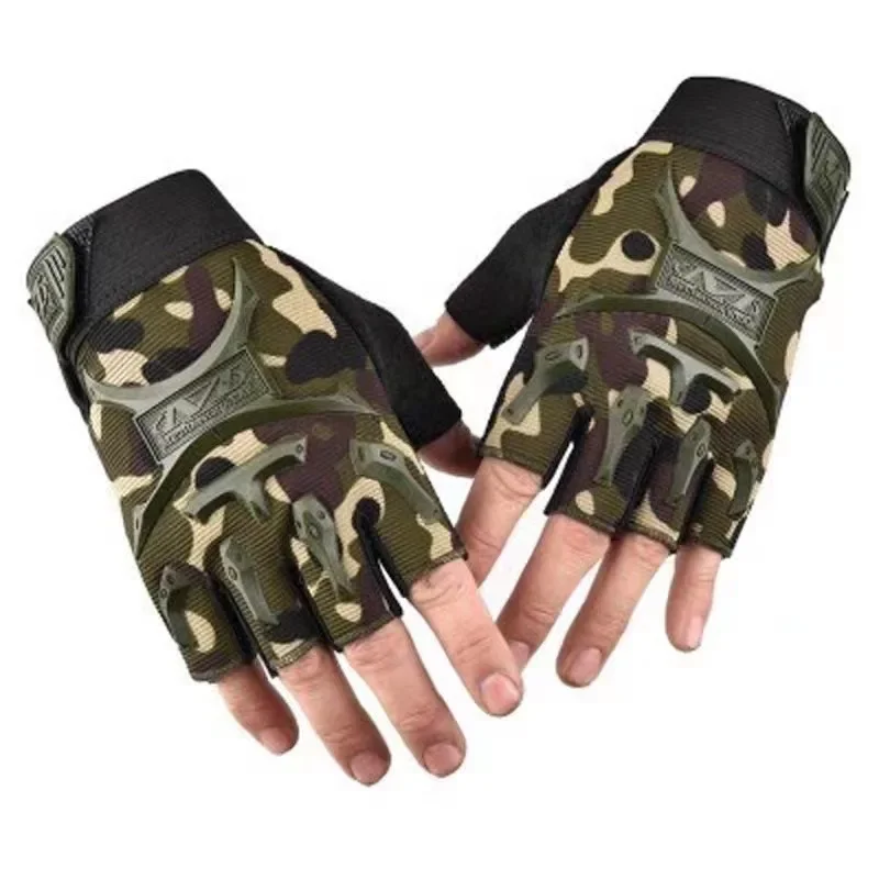 Summer Children\'s Breathable Elastic Gloves Tactical Half-finger Gloves Non-slip and Wear-resistant Camping Sports Training