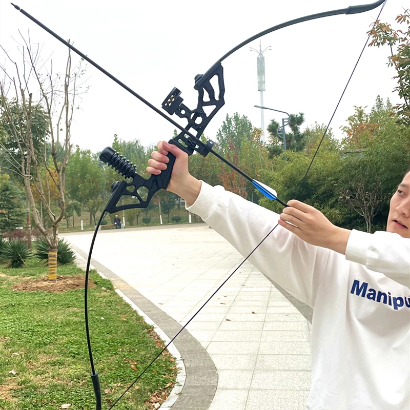 Bow และ Arrow กีฬายิง Compound Bow แบบดั้งเดิม Bow อุปกรณ์เกมกลางแจ้งโลหะผสม Slingshot การล่าสัตว์