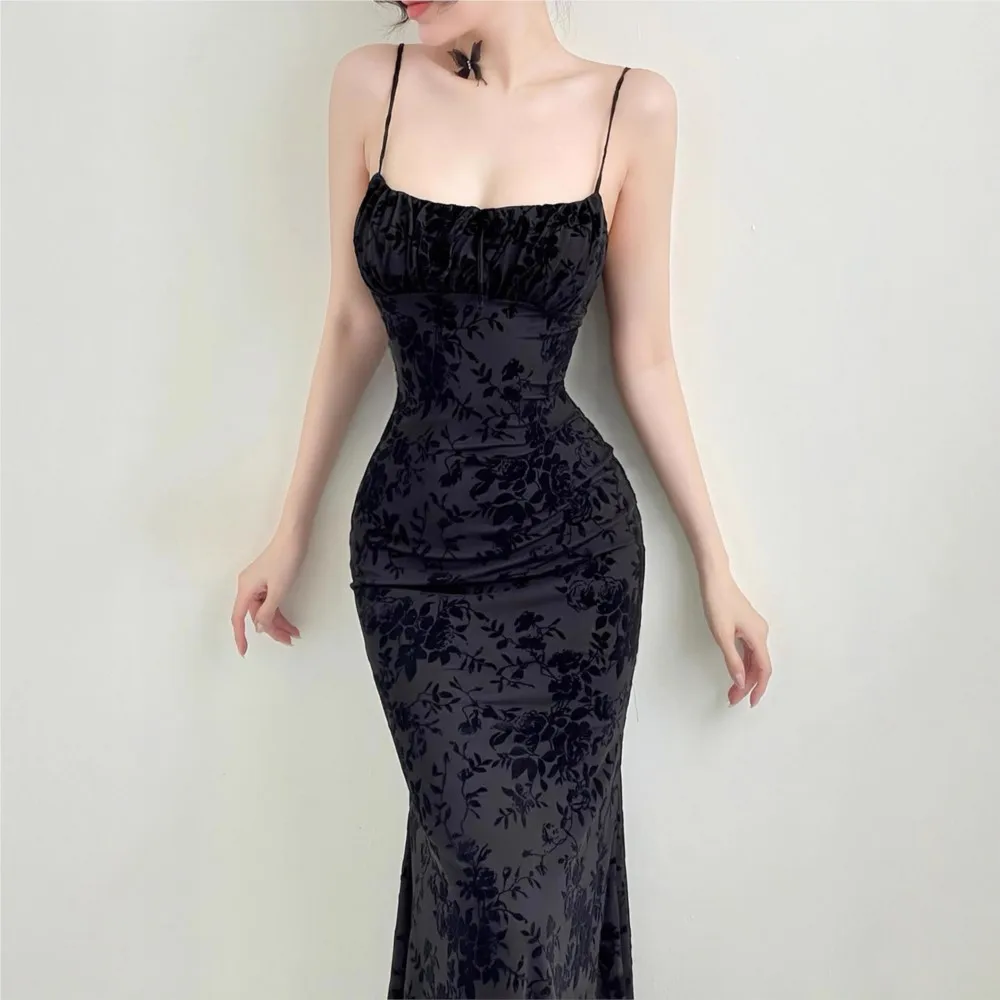 Sukienki na imprezę dla kobiet, seksowne, eleganckie, modne sukienki wieczorowe na bankiet, sukienki na ramiączkach spaghetti, bez pleców, francuskie, dopasowane, modne.