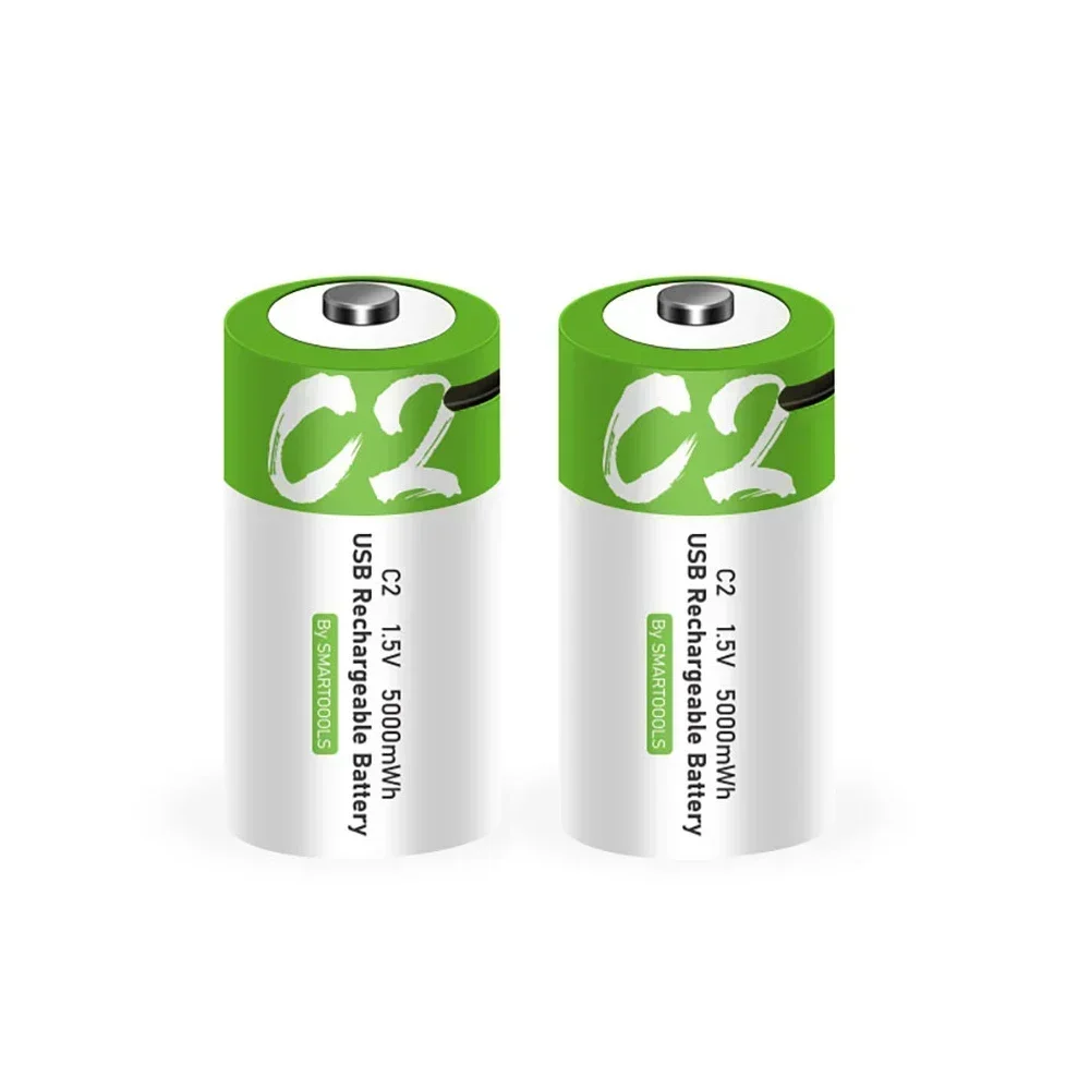 1,5 V 5000 mWh C-formaat LR14 Li-po oplaadbare batterij Type-C Ultrasnel opladen voor zaklamp Gasfornuis Elektronische pianoradio's