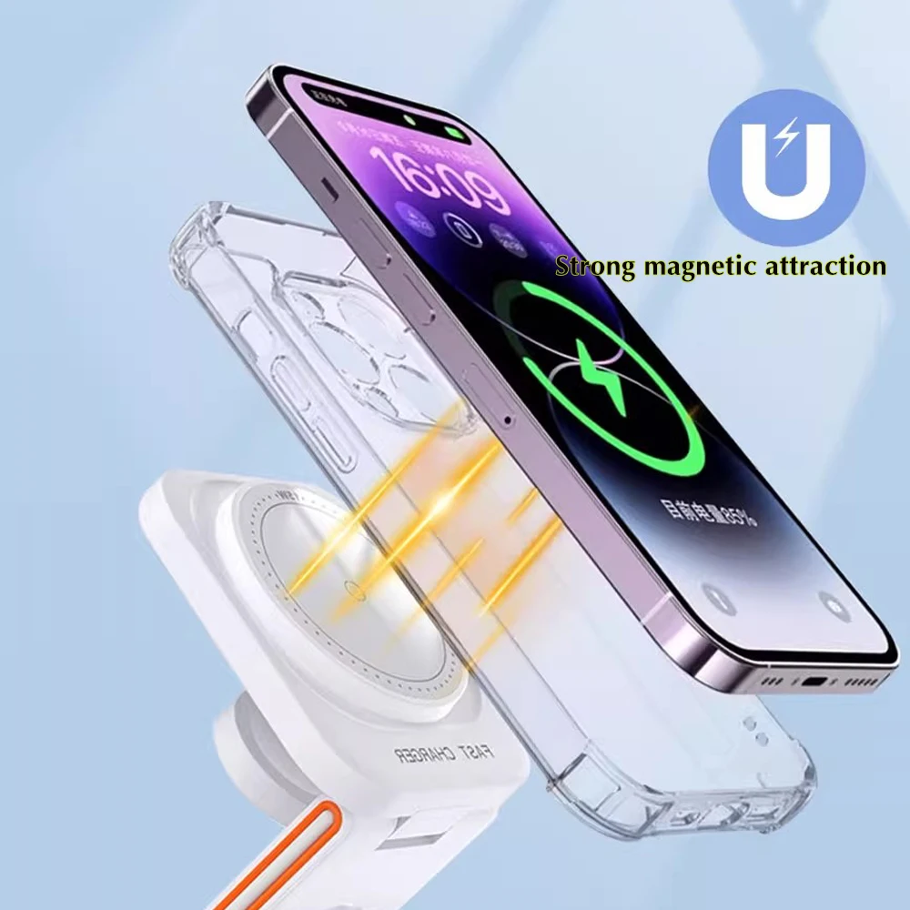 شاحن لاسلكي مغناطيسي 3 في 1 لأجهزة Apple محطة شحن سريعة لهاتف iPhone 16/15/14/13/12/Apple Watch/AirPods 3/2