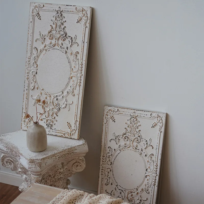 

Handmade Distressed Retro Wall Plaque Wall Decor for Living Room French White