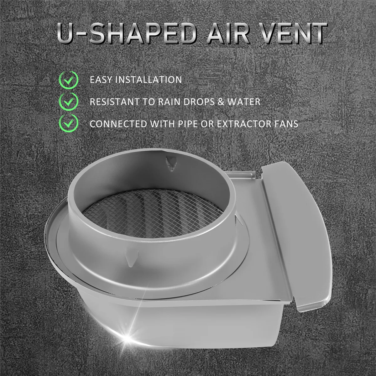 6Inch 150mm Waterproof Stainless Steel Vent Vent Hood Anti-Corrosion Exhaust Extractor for Wall Air Outlet Cover,C