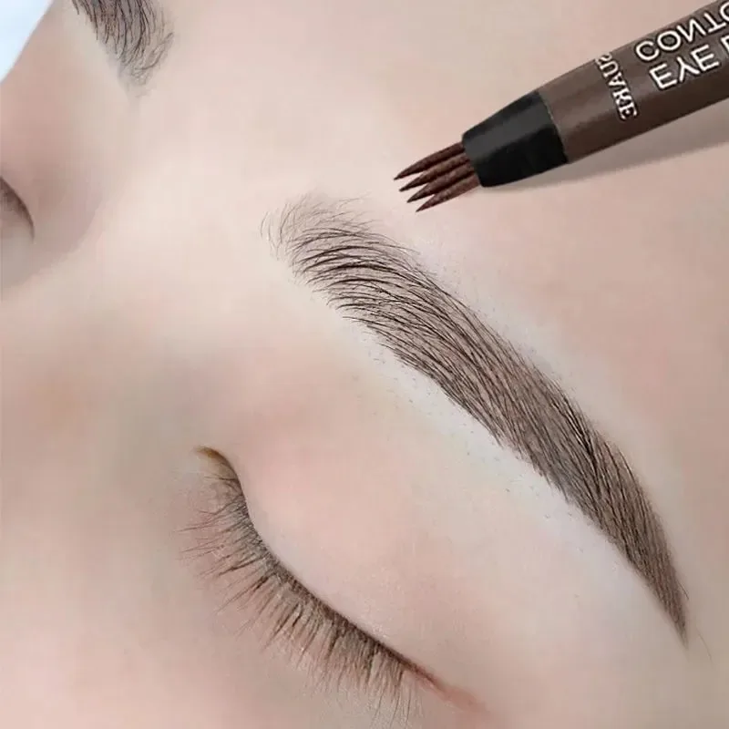 ดินสอเขียนคิ้ว 4 จุด Maquillajes Para Mujer กันน้ํา Liquid Eyebrow ปากกาแต่งหน้าเครื่องสําอางติดทนนาน Microblade Brow Pencil