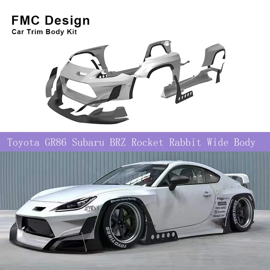 Suitable for Toyota GR86 Subaru BRZ Upgraded Rocket Rabbit Wide Body Surrounding Body Kit FRP unpainted Auto Parts 2021-2023