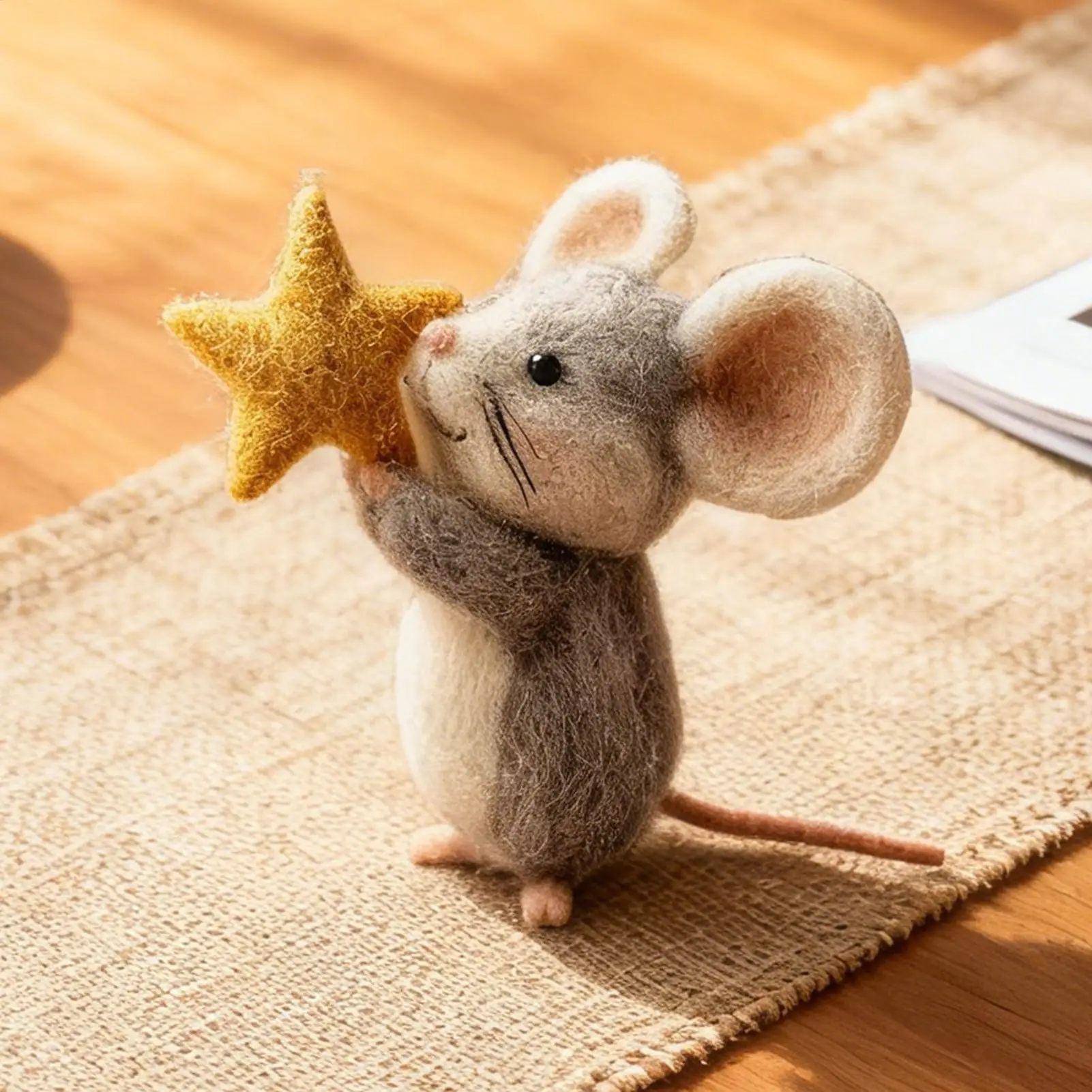 Felt Mice 3.1 Inch Fashionable Mousee Tabletop Decor for Christmas Easter Holiday Home Table Party Fireplace Mantel Bookshelf