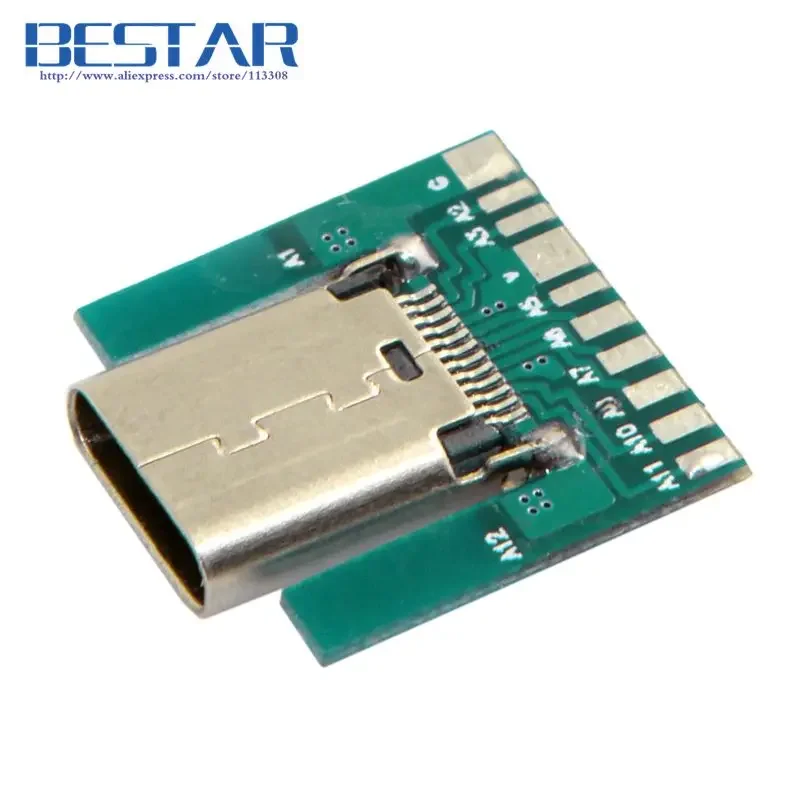DIY 24-контактный USB-C USB 3.1 тип C гнездовой разъем SMT типа с платой ПК