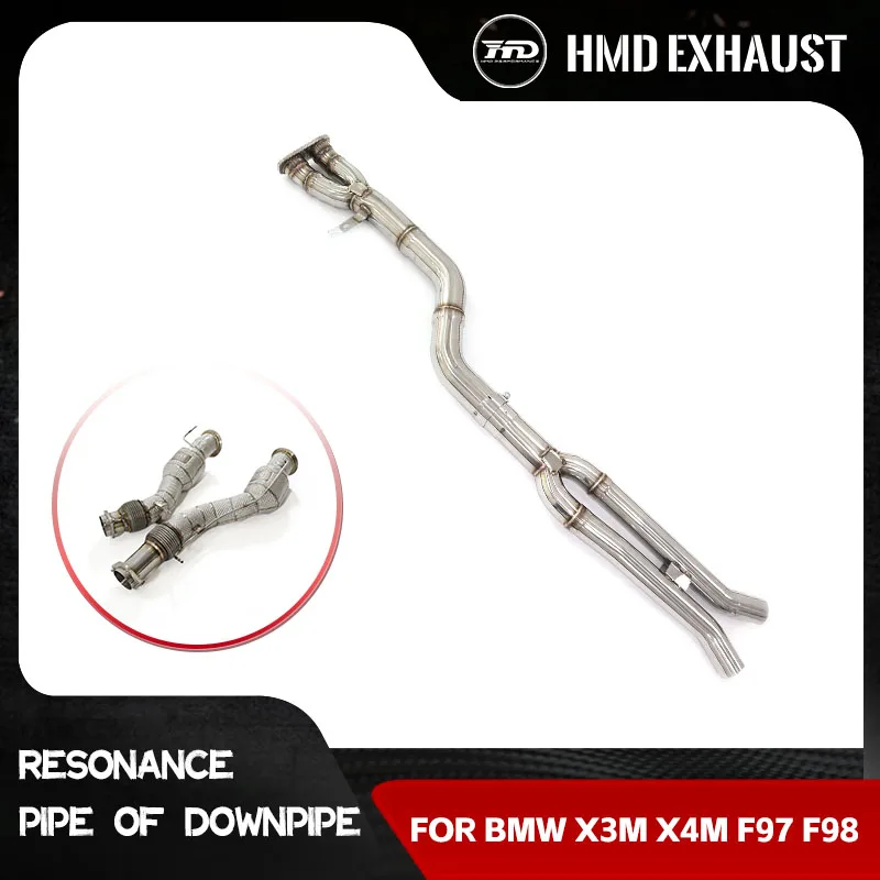 

HMD Catalysis SS304 Downpipe and Resonant Tube for BMW X3M X4M F97 F98 Car Parts With Heat Shield Exhaust High Flow Performance