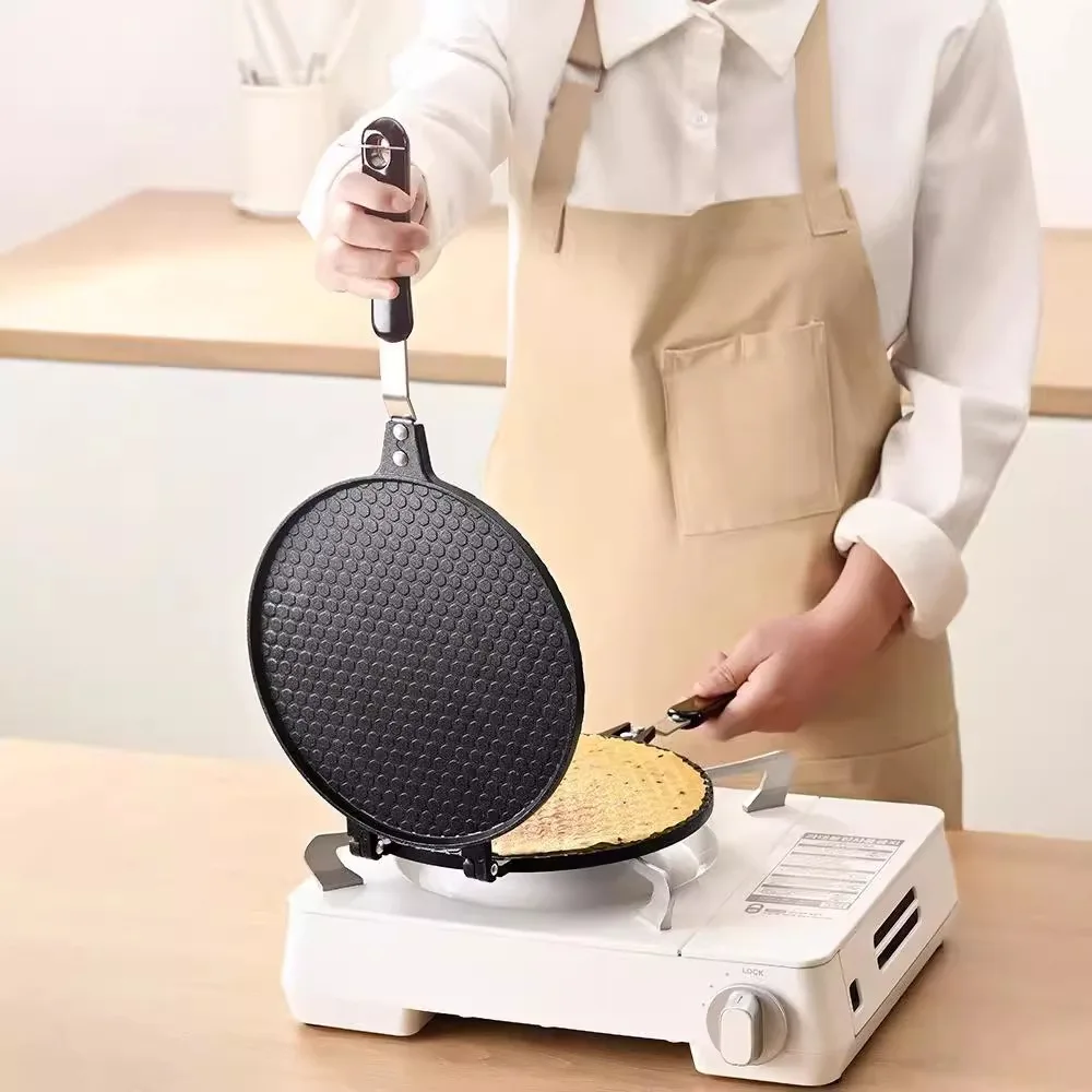 

Honeycomb/Lattice Pattern Egg Roll Baking Pan Aluminium Alloy Non-Stick Ice Cream Cone Pan DIY Household Egg Roll Maker Snack