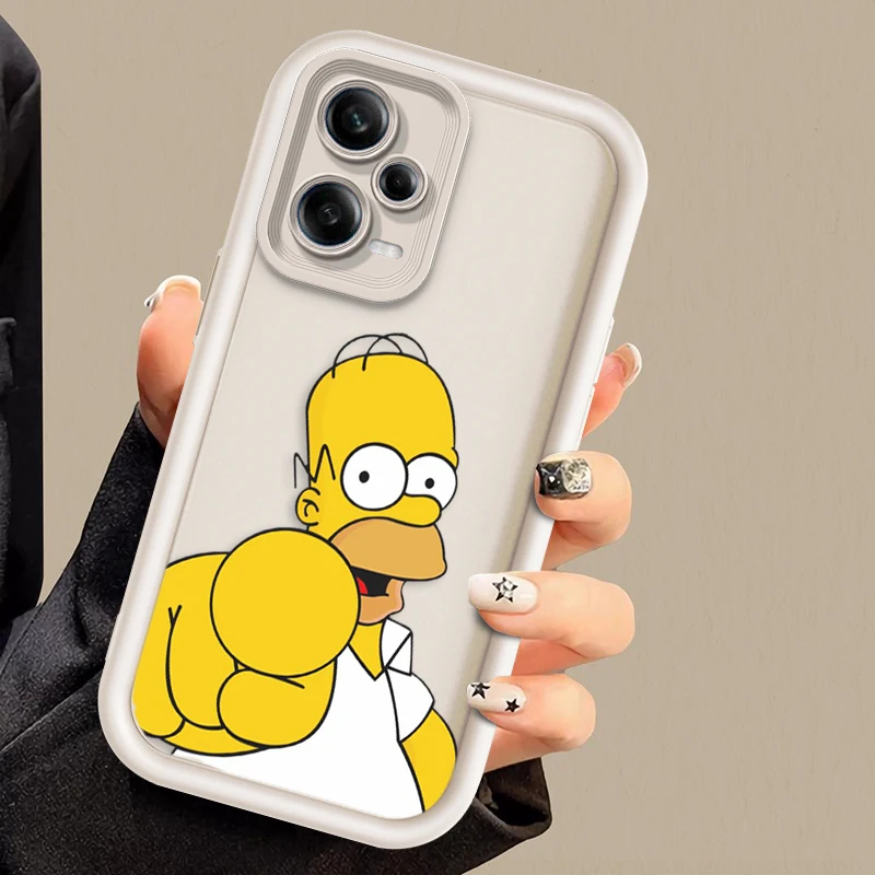 Disney Homer Simpson For Xiaomi Redmi Note 12 11 10 9 8 7 K50 40 30 20 12C 12 10A 9A 9C Pro 5G 4G Soft Eye Ladder Phone Case