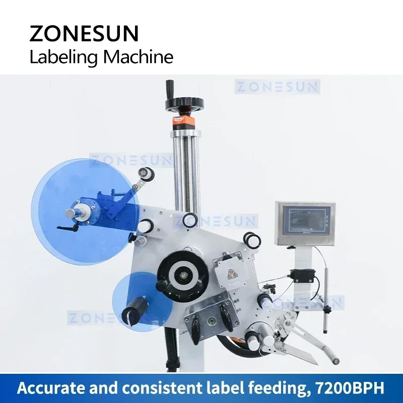 ZONESUN ZS-TB851 Automatic Flat Surface Labeling Machine Top Label Applicator for Bags & Cosmetics