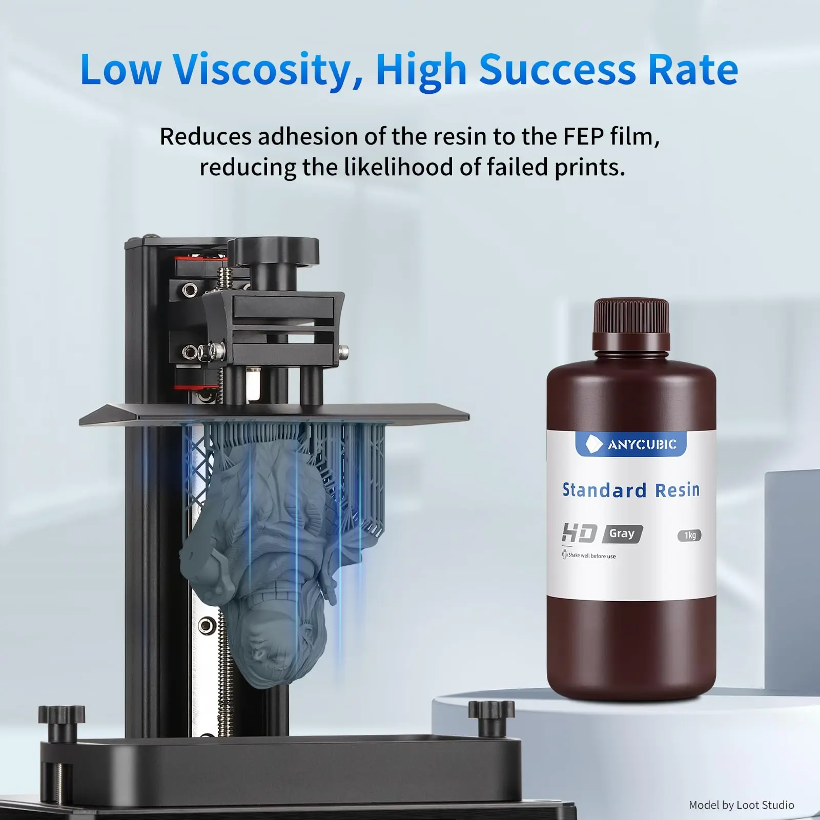 ANYCUBIC 3D Printer Standard Resin 405nm SLA UV-Curing Photopolymer Resin with High Precision,Fast Curing,Excellent Fluidity