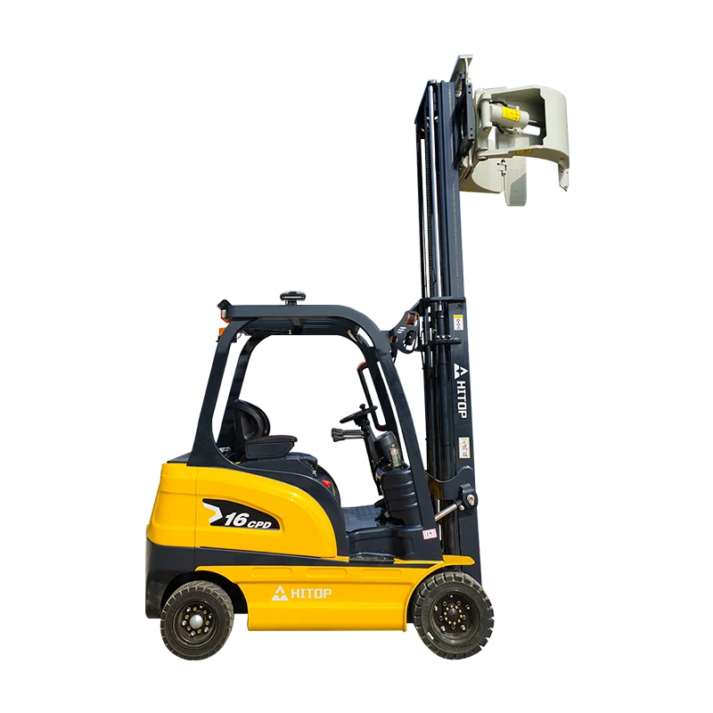 Customized Lifting Height Hitop Small Battery Forklift 2 Ton 1.5 Ton Electric Forklift with Attachment Paper Roll Clamp