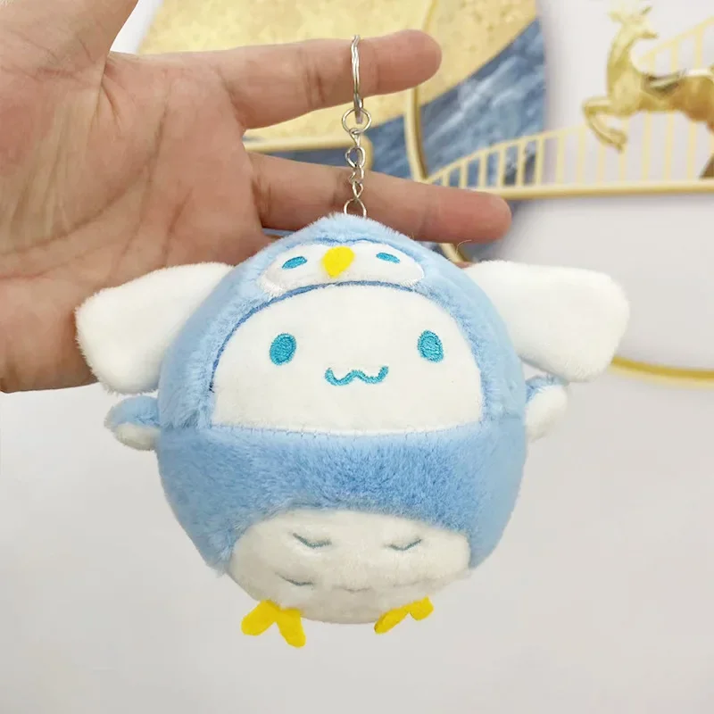 Sanrio Hello Kitty dush pendant cos ชุดนกฮูกน่ารัก Kuromi พวงกุญแจกระเป๋าเมโลดี้จี้ plushies ของเล่น Deco ของขวัญเด็กเล็กเด็กผู้หญิง