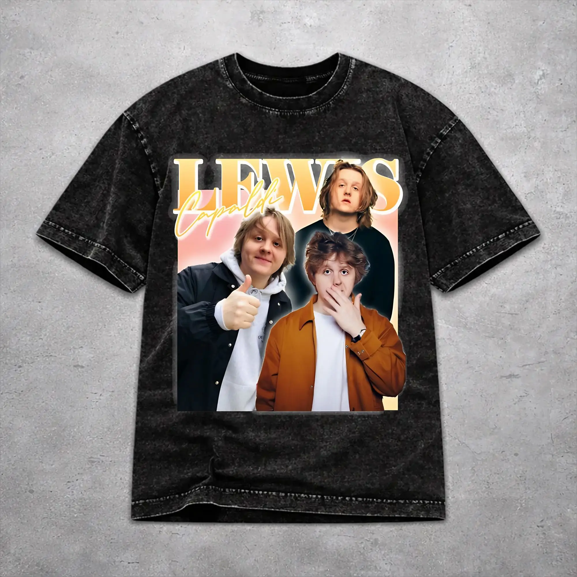 Oversize Lewis Capaldi Tour 2026 Merch T Shirt for Men Women  Cotton Washed Tee Shirts Clothes