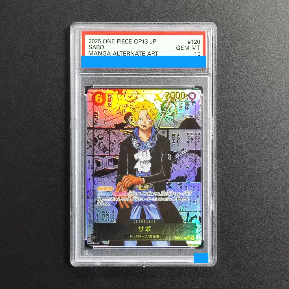 

Proxy DIY 2025 ONE PIECE OP13 JP SABO MANGA ALTERNATE ART 120 Rating Card 10 Mt 10 Card Labels Gift Collection cards Toys