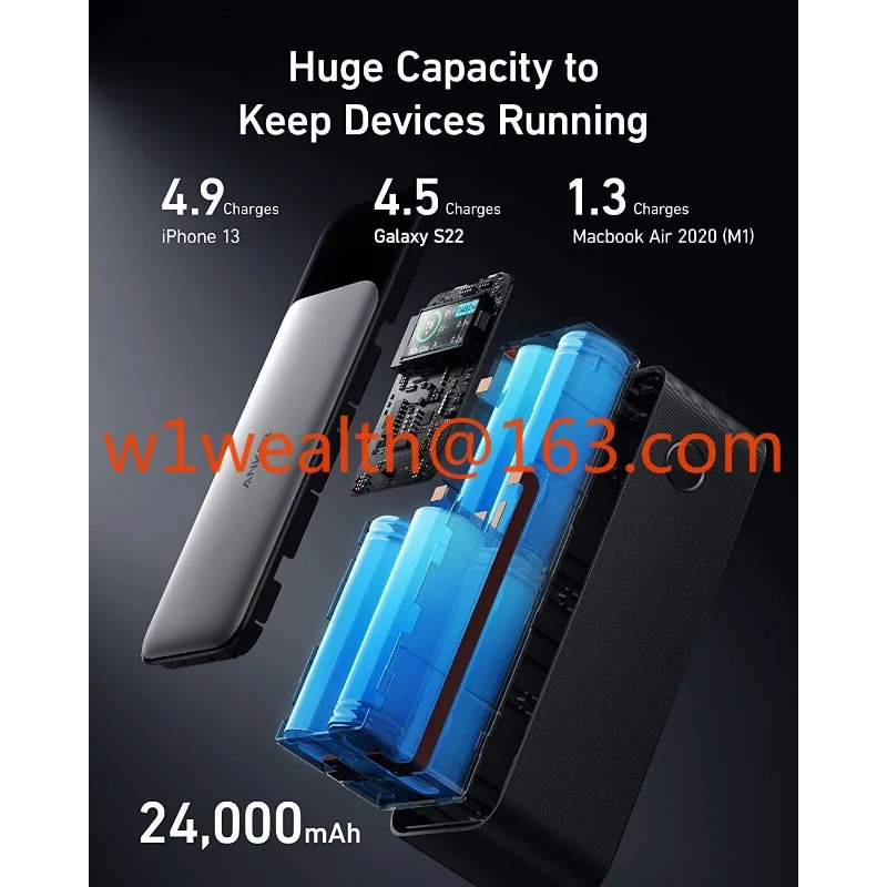 737 Power Bank  High Capacity 24000mAh 3-Port Portable Charger With 140W Output Smart Digital Display