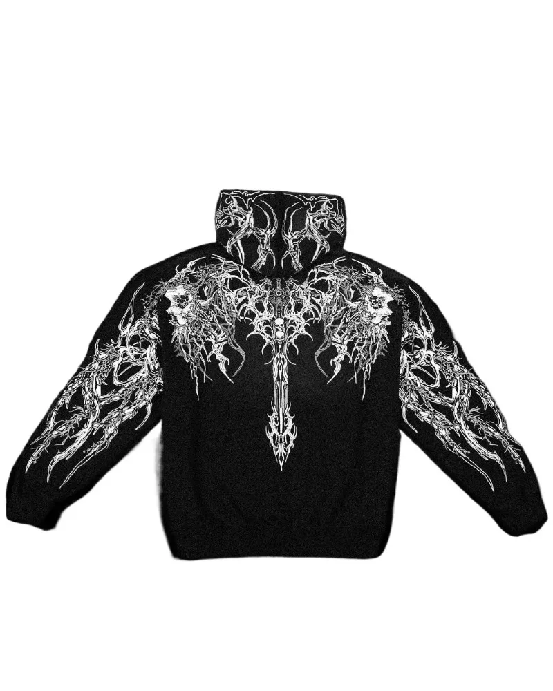 

Autumn Winter American High Street Hip Hop Gothic Loose Hoodie Women's Fashion Harajuku Punk Hoodie Sweatshirt Y2k Streetwear