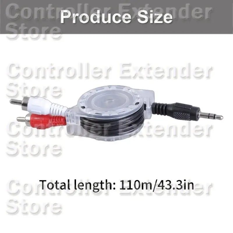 N84B 3.5 mm a 2RCA Cable telescópico 3.5 mm Macho a 2RCA Male Splitter Adaptador Cable estéreo para tableta Teleatros del