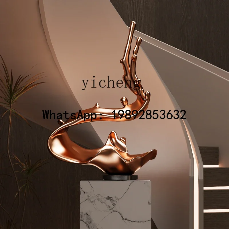 FZ Modern Creative Wave Sculpture Abstract Crafts Aisle Art Ornament Floor Ornament Home Accessories