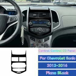 For Chevrolet Sonic 2012-2016 Piano Black Car Interior Central Control Display Air Outlet Panel Cover Trim Sticker Accessories