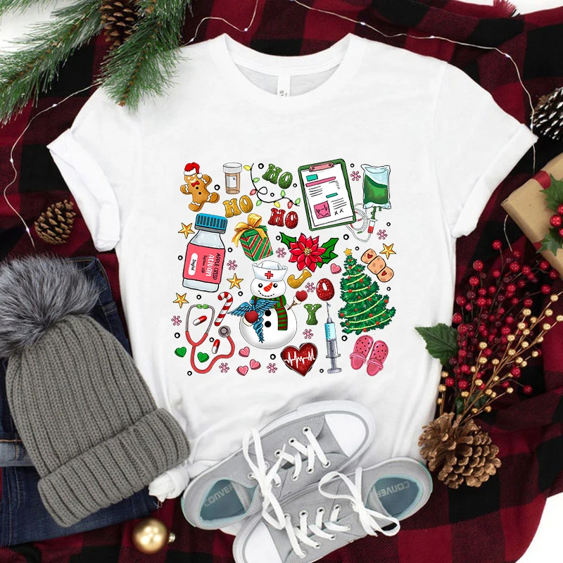 

Hot Christmas Nurse T Shirt Men/Women'S Funny Printing T-Shirt Casual Cool Streetwear Fashion T Shirt Couple Hip Hop Shirt Top
