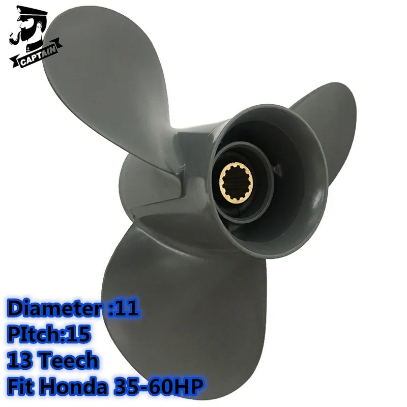 Captain Propeller 11x15 Fit Honda Outboard Engine BF35A BF40A BF40D BF45A BF50D BF50A BF60A 13 Tooth Spline 59130-ZV5-015AH