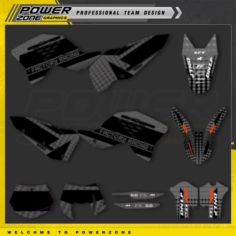 

PowerZone Custom Team Graphics Backgrounds For KTM 2007-2010 SX SXF 2008-2011 EXC EXCF Enduro 125 to 500cc Decal Sticker Kit 37