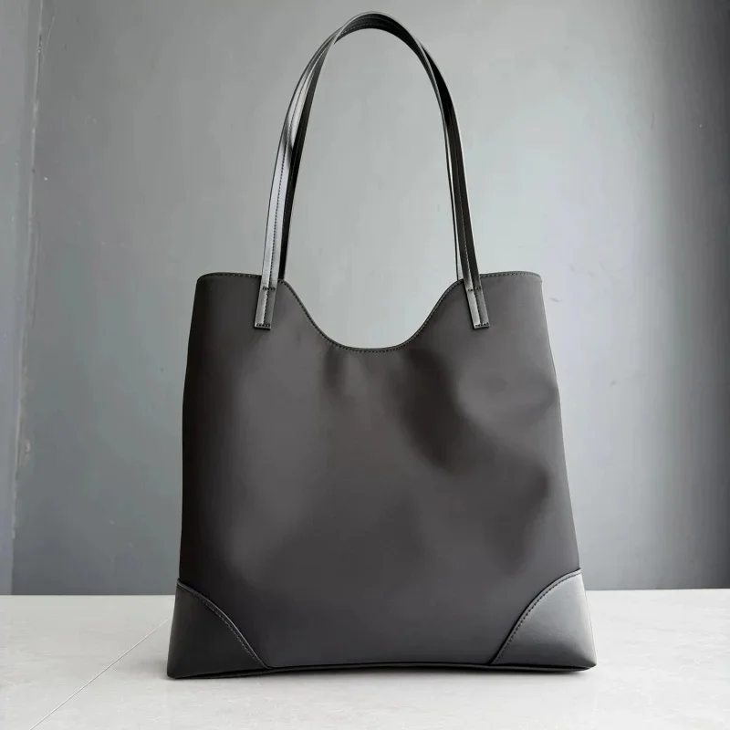Tote Bag Oxford Top Grain Leather Commuting Versatile Laptop Lightweight Fashion Shoulder Women Durable Design