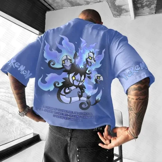 2026 Nowa Koszulka z Krótkim Rękawem z Nadrukiem 3D, Szybkoschnąca, Wysokiej Jakości, dla Dorosłych/Mężczyzn/Kobiet/Dzieci, z Motywem Pokemon Clone Gym, Animacja, Top Base