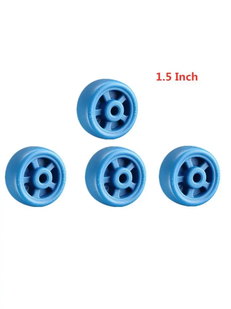 

4 Pcs/Lot 1.5 Inch Wheel Blue Castor Pa Nylon Non-Bearing Universal Accessories Pulley Single