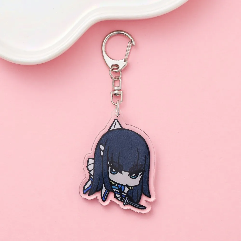 قتل لا قتل ماتوي ريوكو كيريوين ساتسوكي سلسلة مفاتيح مصنوعة من الأكريليك المساعدون حقيبة بنقوش كرتونية قلادة لطيف سحر كيرينغ أنيمي المشجعين هدية #2