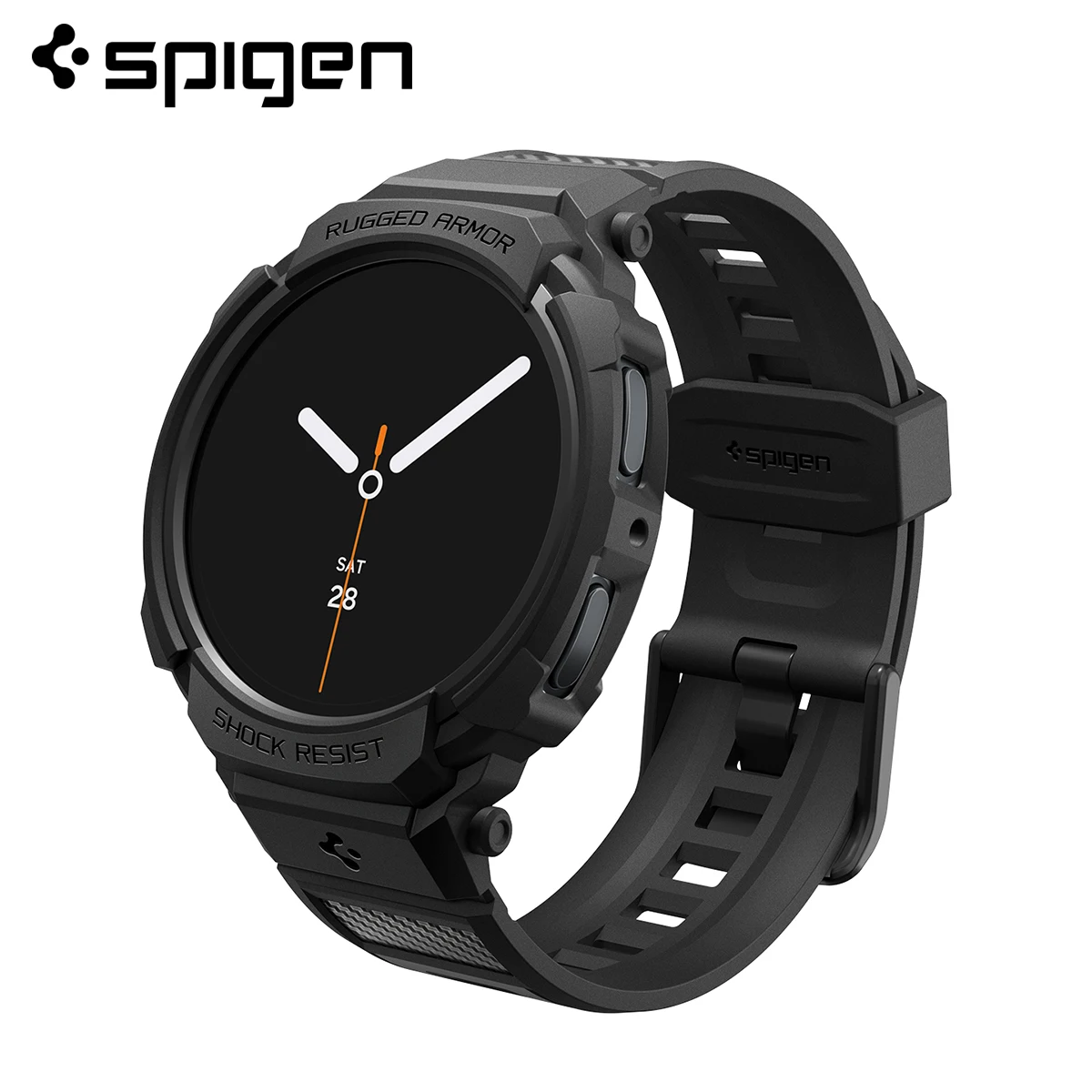 Spigen Rugged Armor Pro para Samsung Galaxy Watch 8 (44 mm) Capa com pulseira