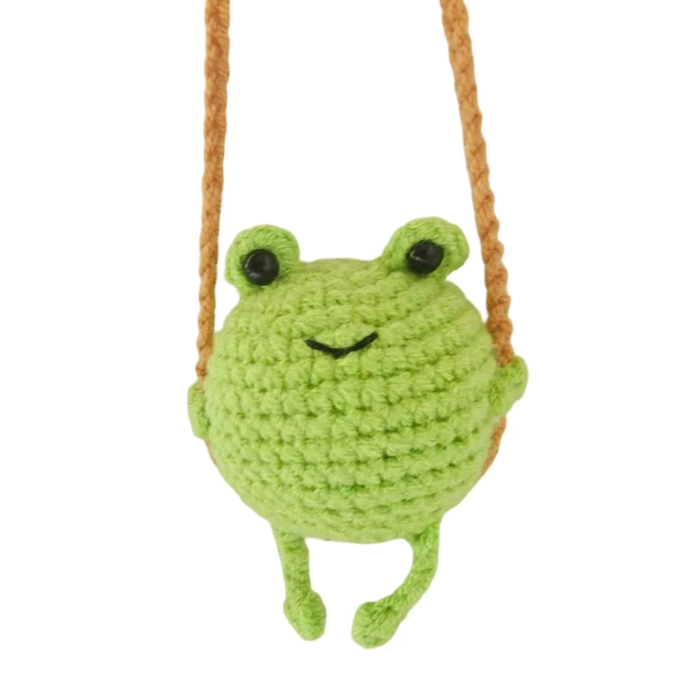 Car Ornaments Cartoon Animal Rearview Mirror Hanging Ornaments Crochet Swing Pendant Interior Decor Accessories