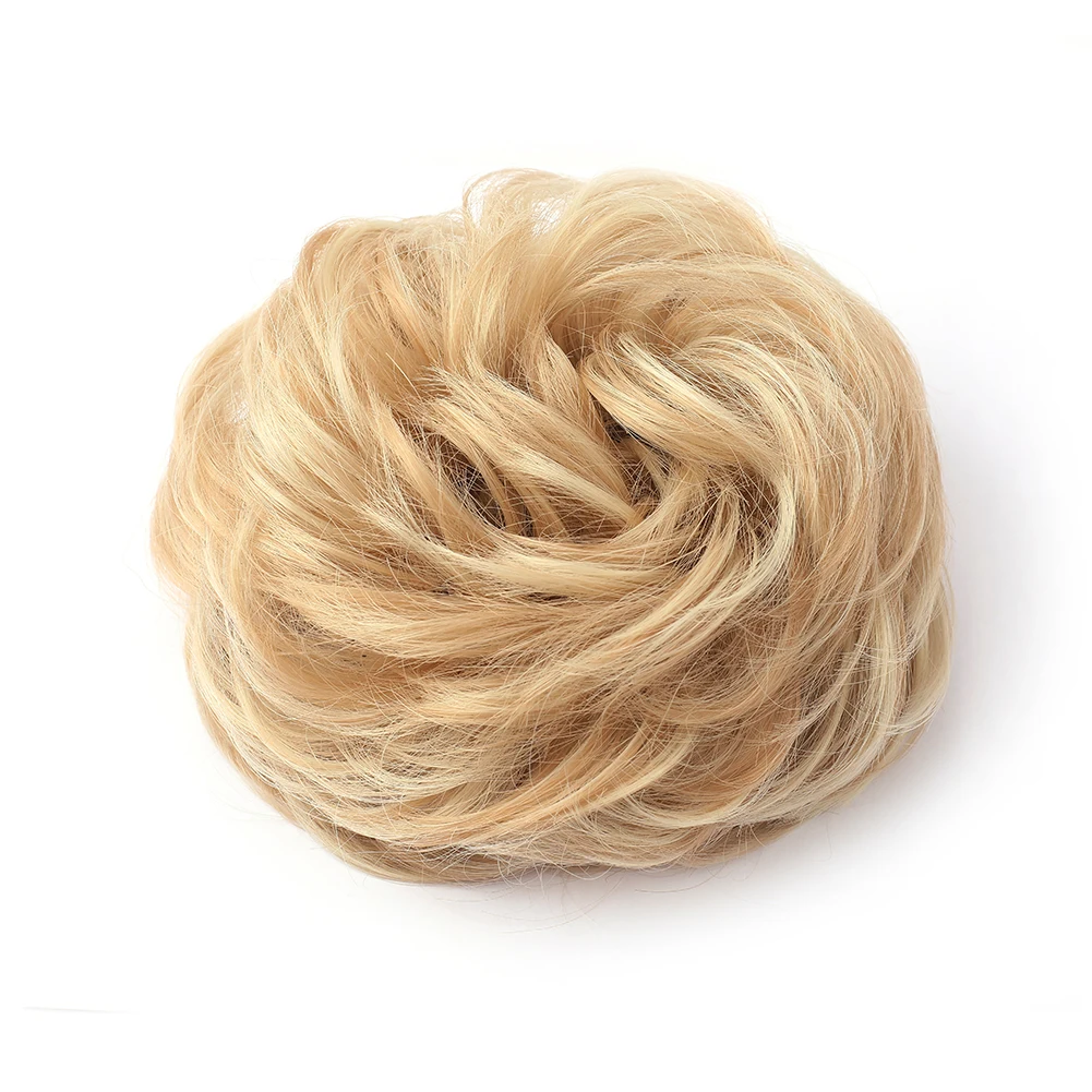 Großes, unordentliches Dutt-Haarteil, gewellt, lockig, Haargummis, synthetischer Chignon, Pferdeschwanz, Haarverlängerungen, gefälschter Chignon, Hochsteckfrisur-Haarteile für Frauen