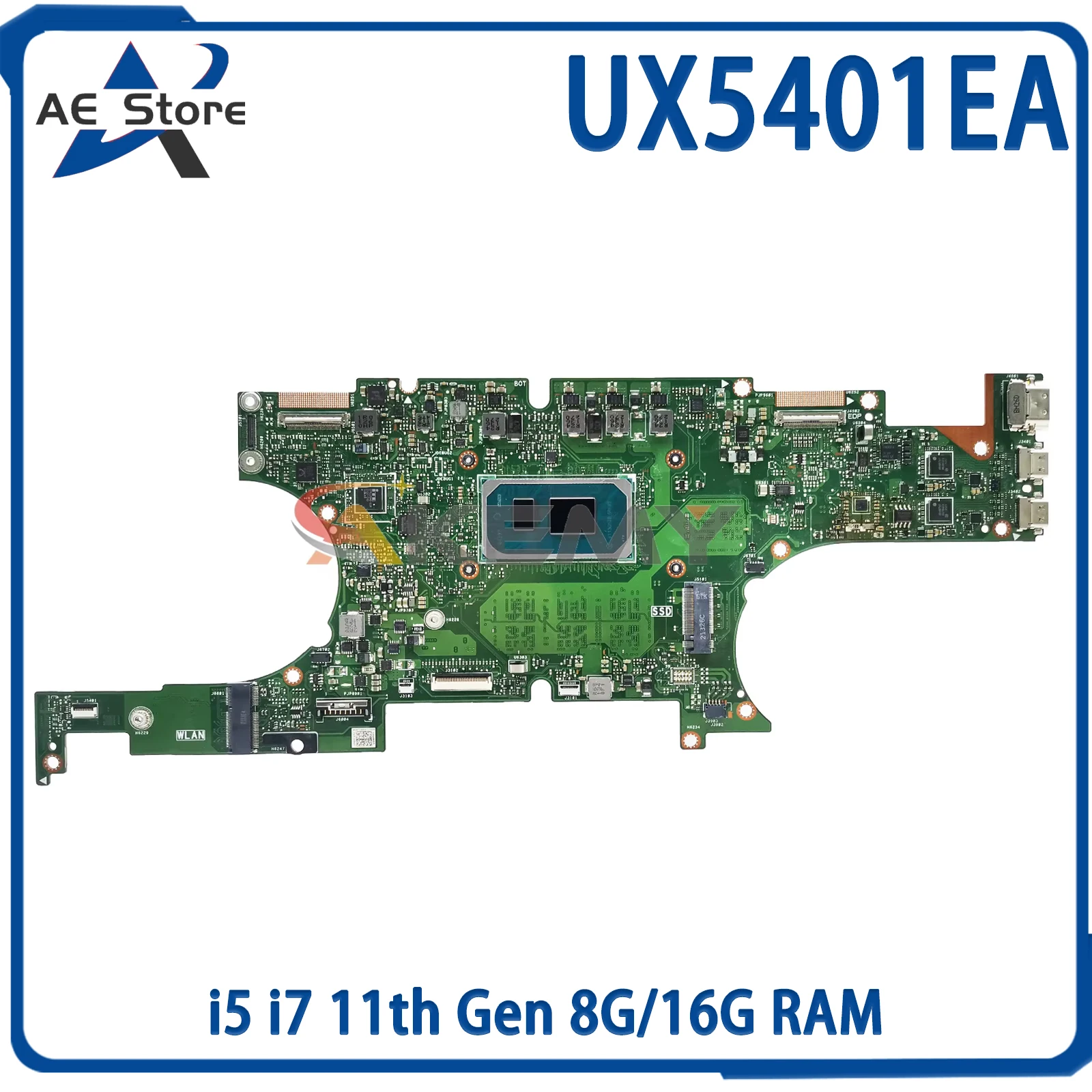 

AE UX5401EA Mainboard For ASUS ZenBook UX5401 UX5401E BX5401EA RX5401EA BX5401E Laptop Motherboard i5 i7 11th Gen 8G/16G RAM