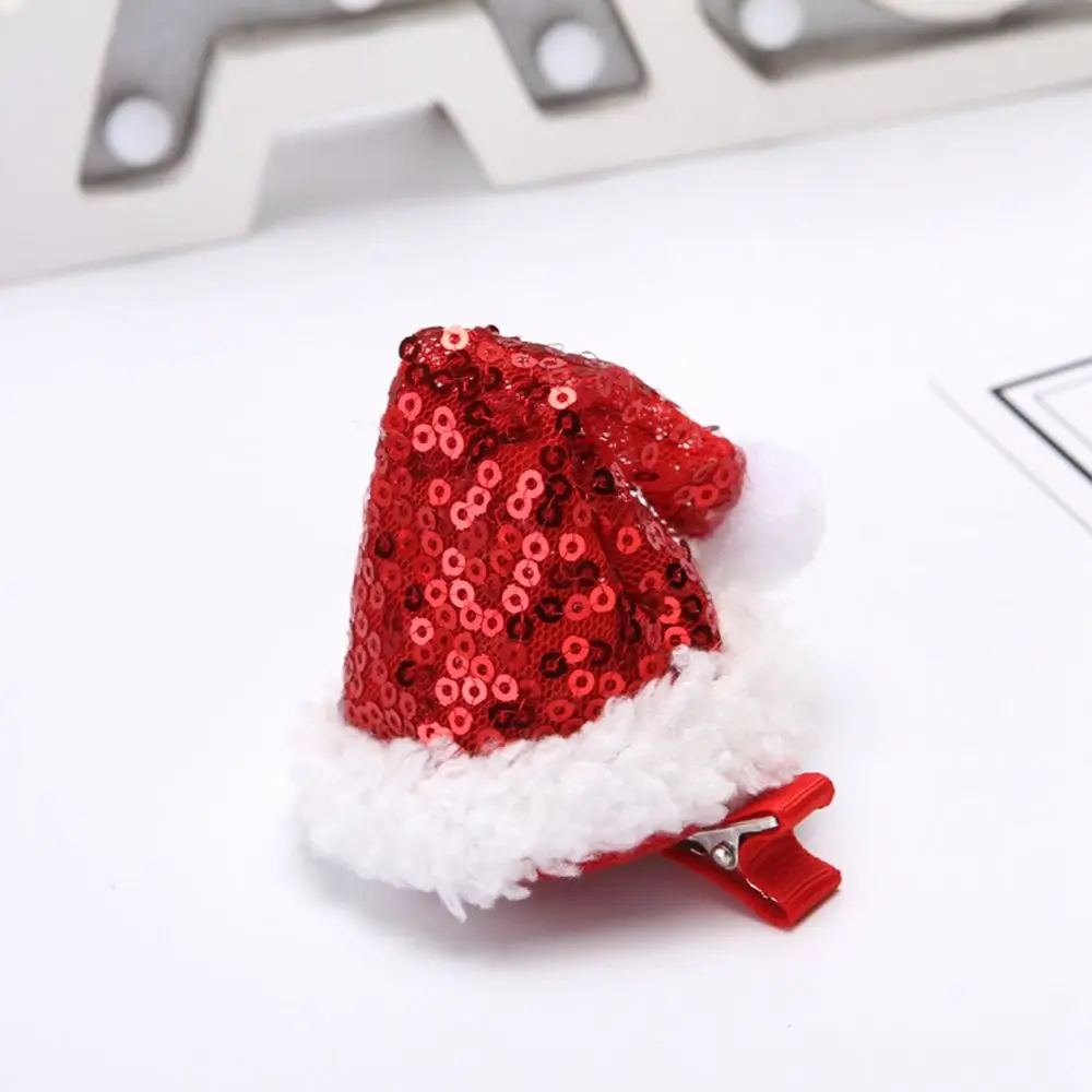 

Creative Girl Cloth Bow Alloy Santa Claus Christmas Hair Clip Korean Style Headwear Christmas Hat Hairpin Hair Accessories