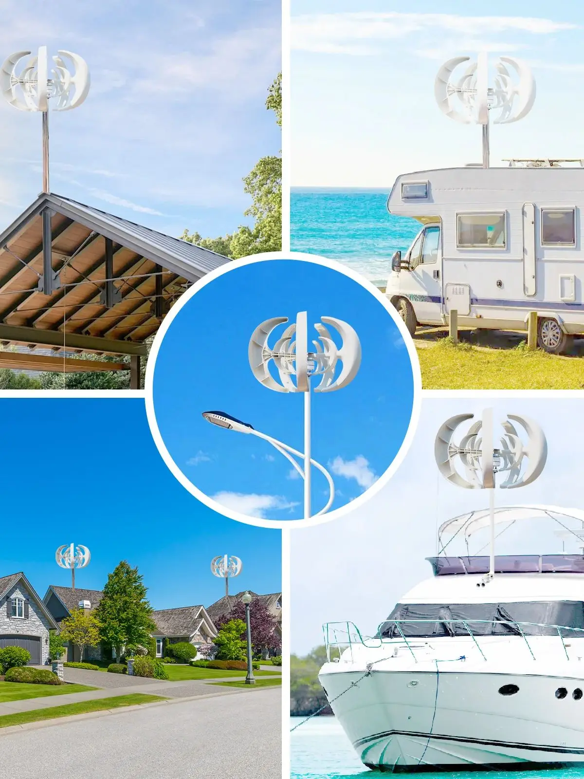 3000W 5000W Vertikale Windturbine Generator 12V 24V 48V für Haushalt und Bauernhof mit kostenlosem MPPT-Controller Kleine Windmühle Freie Energie