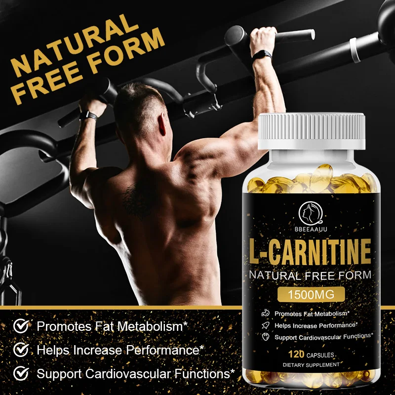 BBEEAAUU L-Carnitine Capsules Citruline Promote Muscle Growth Energy Support Anti-fatigue Exercise Dietary Gym Supplement