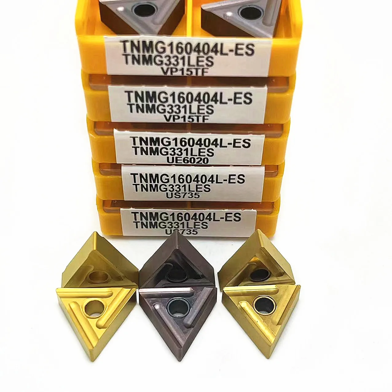 10ชิ้น TNMG160408R TNMG160404R TNMG160404L ES VP15TF UE6020 US735 CNC Cermet เกรดคาร์ไบด์แทรกอุปกรณ์เจาะเปิดใบมีด