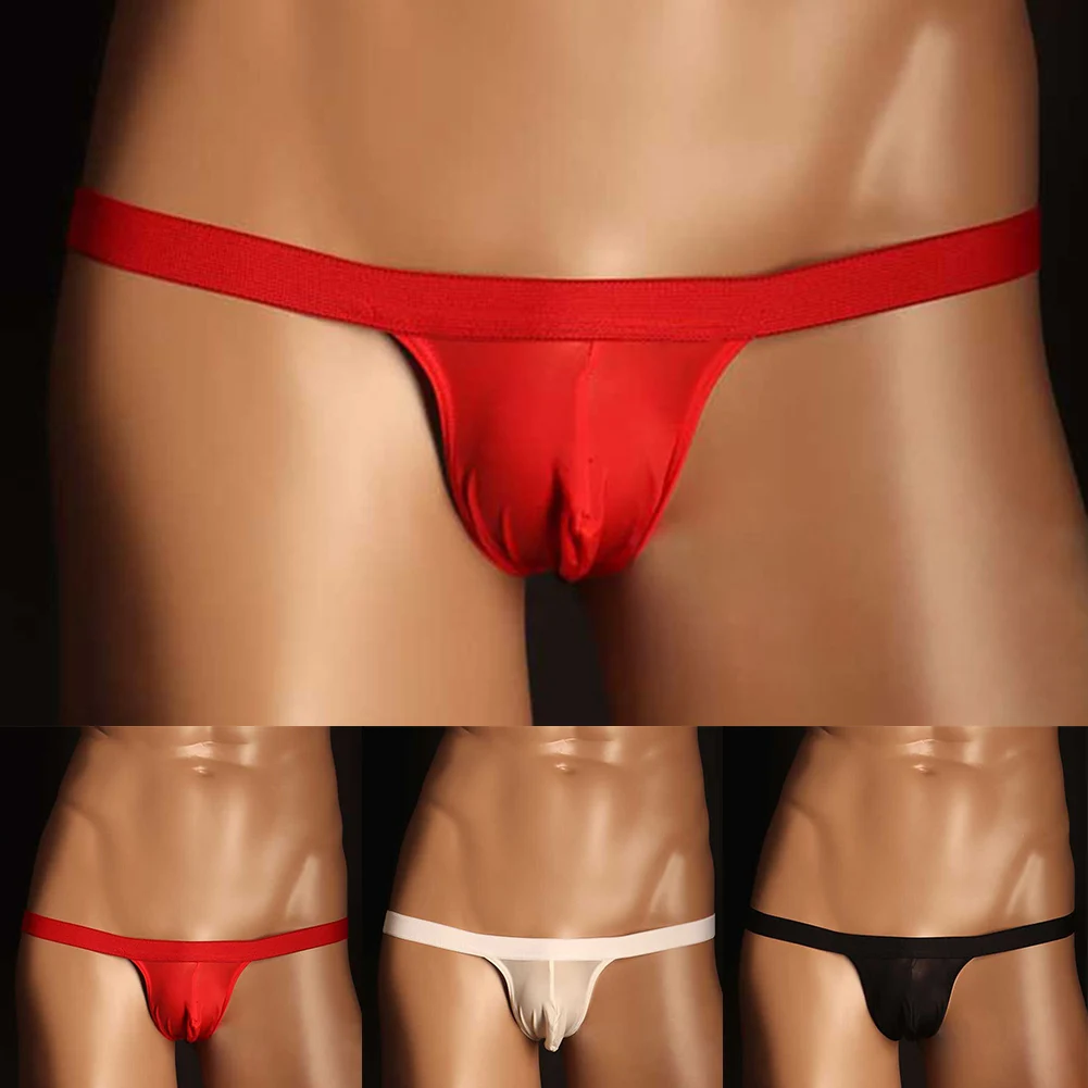 Calzoncillos ropa interior bragas diario transpirable bulto bolsa elástica de tiro bajo tangas elásticas sexis hombres negro rojo