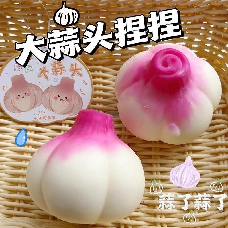 

Creative simulation garlic head pinch music vegetable vent ball super soft feel office tricky ornament decompression toy