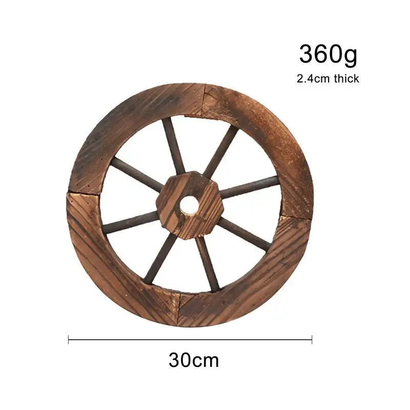 Wooden Wagons Wheels Outdoor Nautical Vintage Old Gardens Ornament 3D Decorative Decoration Durable Woody Wheel For Decors