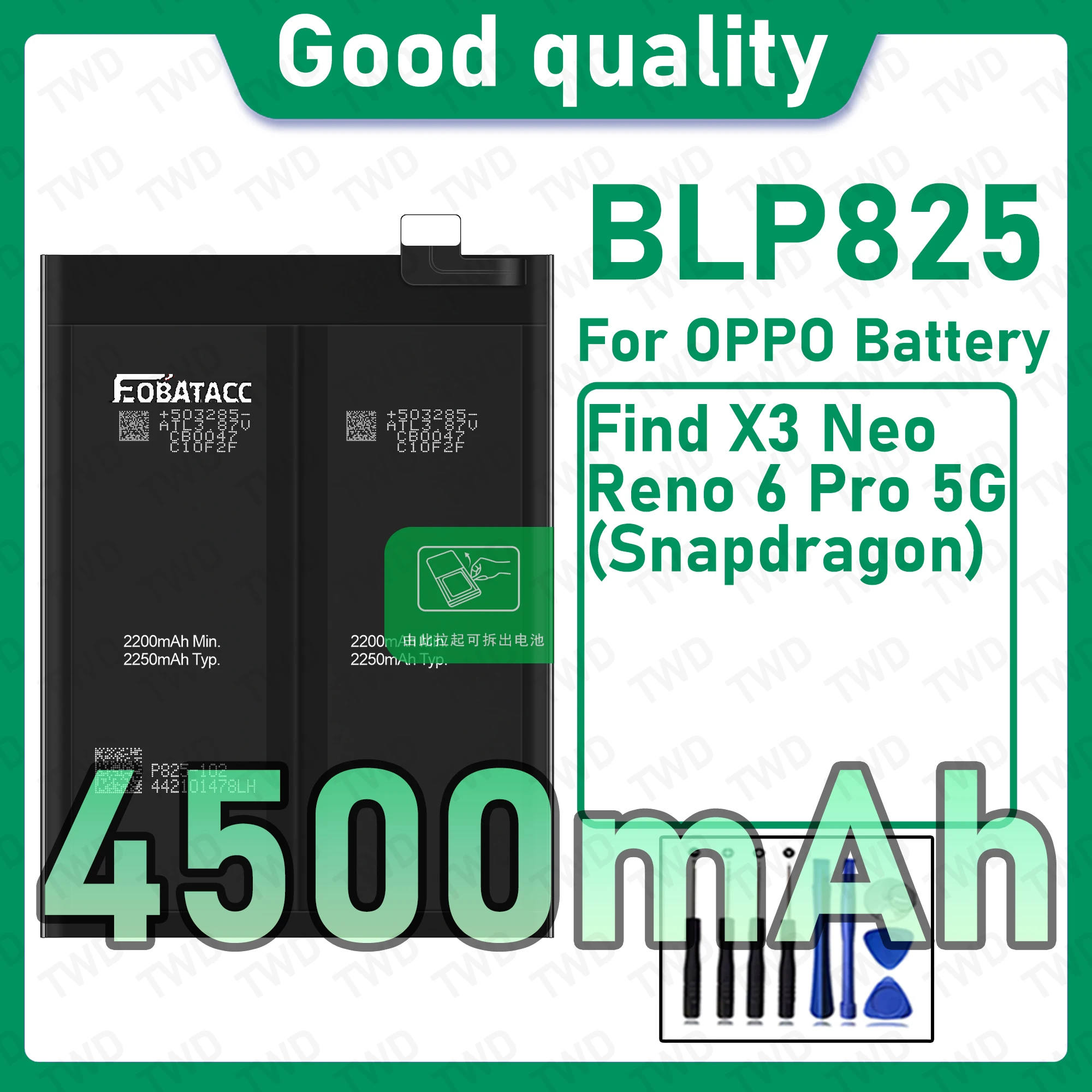 BLP825 Brand New High Capacity Rechargeable Li-ion Replacement Battery For OPPO Find X3 Neo Reno 6 Pro 5G Bateria+Free Tools
